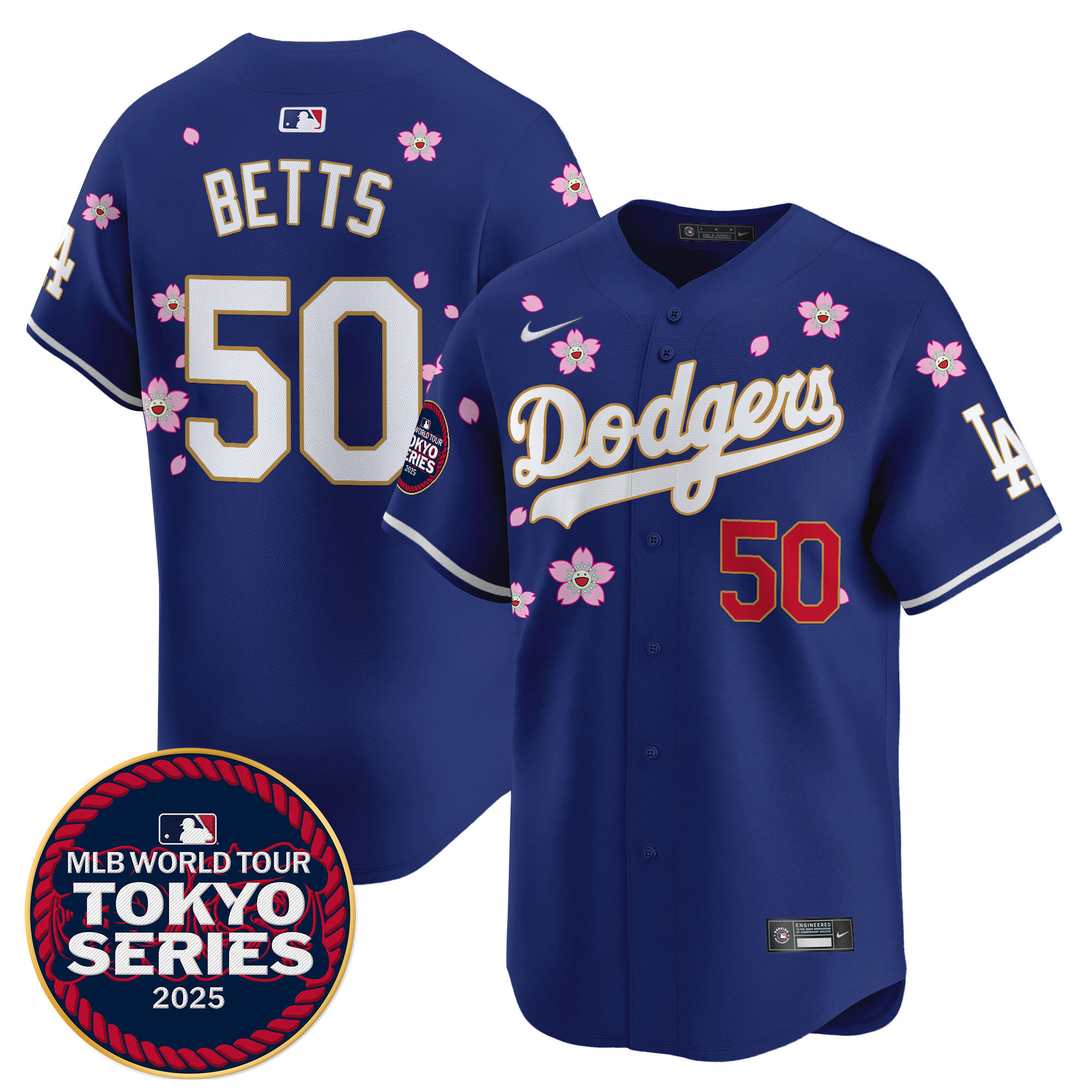 Men Los Angeles Dodgers #50 Betts Tokyo Series blue Limited Stitched 2025 Jersey->los angeles dodgers->MLB Jersey